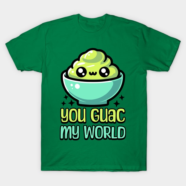 You Guac My World! Cute Guacamole Pun T-Shirt by Cute And Punny